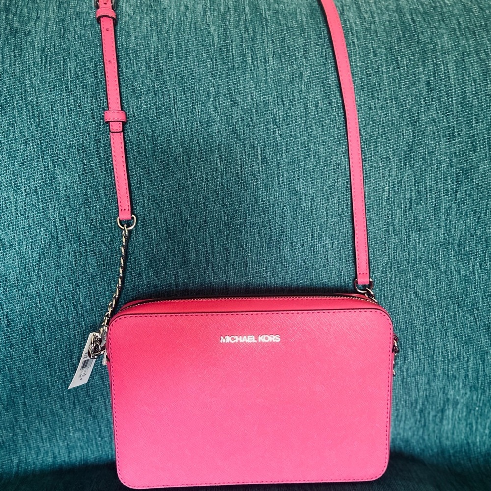 Michael Kors Jet Set Saffiano Leather Crossbody Bag - Picture 3 of 9